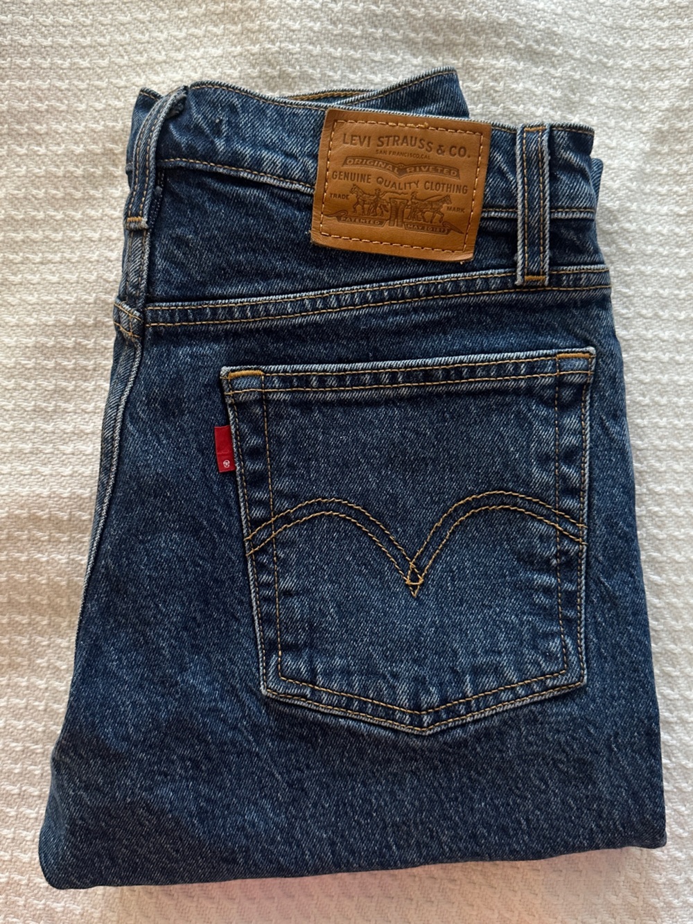 Levi's Dark Blue Denim Jeans with Contrast Stitching